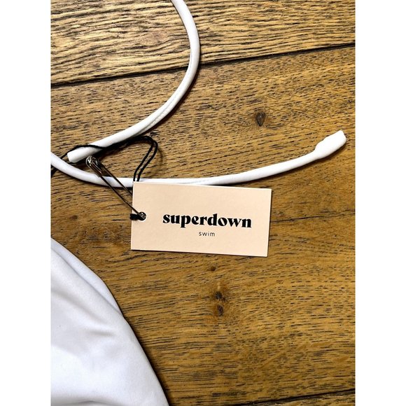 Superdown Raquel String Bikini Top White Women's Size Medium - Picture 8 of 8